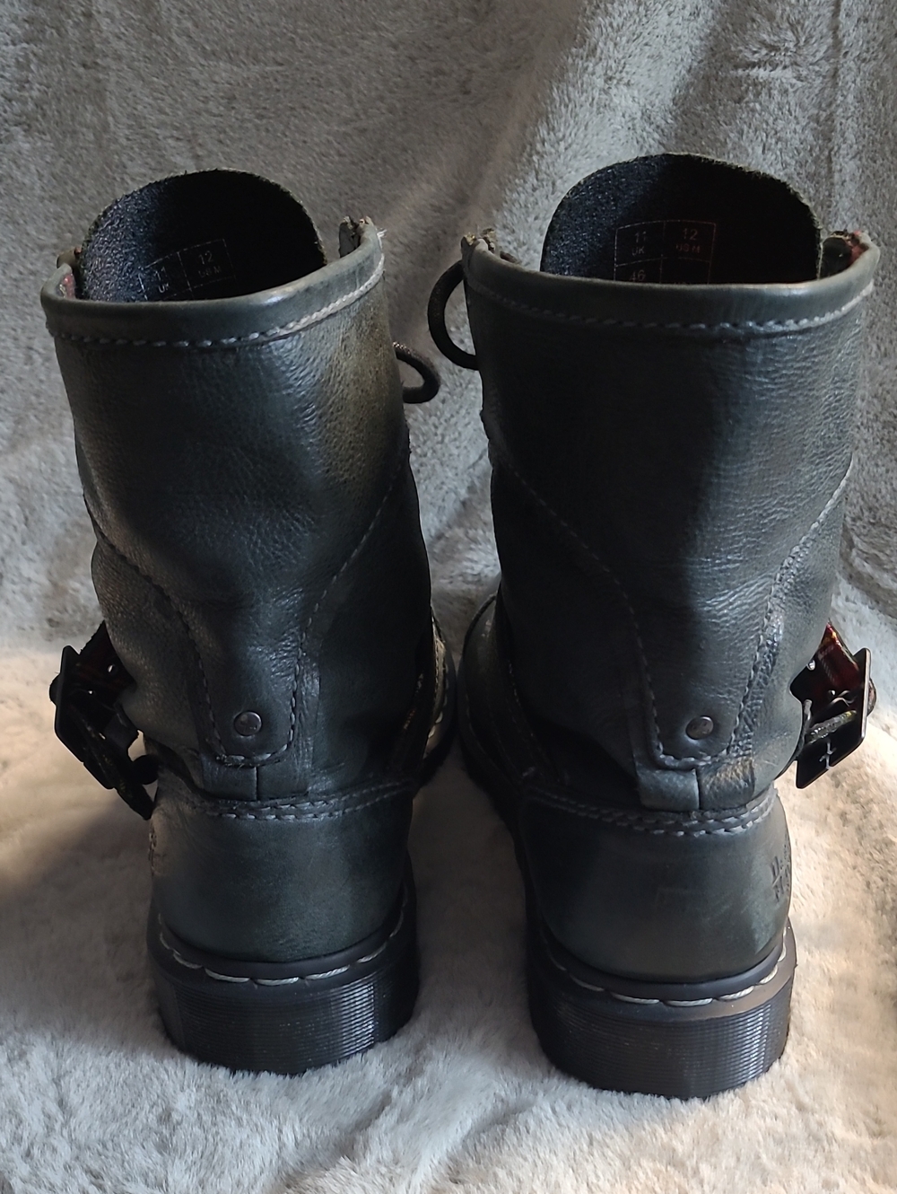 Dr. Martens 12153 Mid Calf Biker Style Leather Boots Mens 12 - Picture 3 of 10